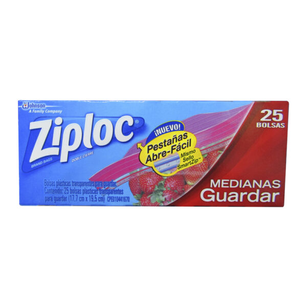 Bolsa Ziploc 25 pz Mediano