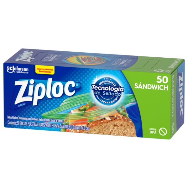 Bolsa Ziploc para Sandwich con 50 Piezas