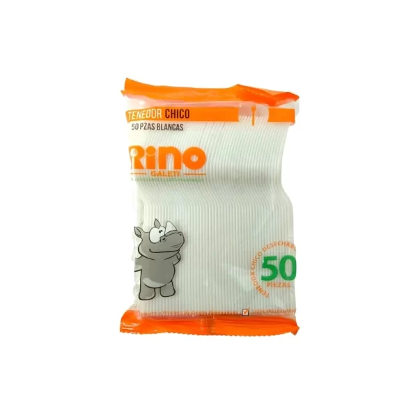 Tenedor Blanco Rino Chico C/50 pzas