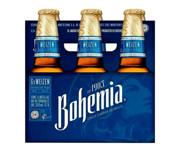 Six de Cerveza Bohemia weizen de trigo 6 botellas de 355 ml c/u