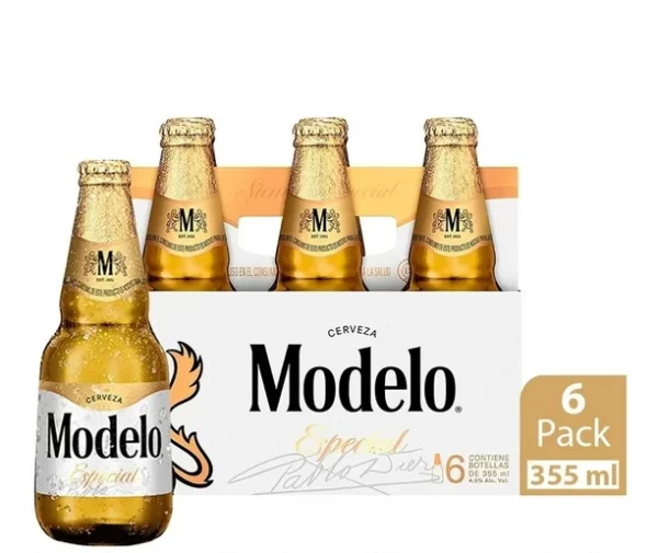 Six de Cerveza clara Modelo Especial 6 botellas de 355 ml c/u