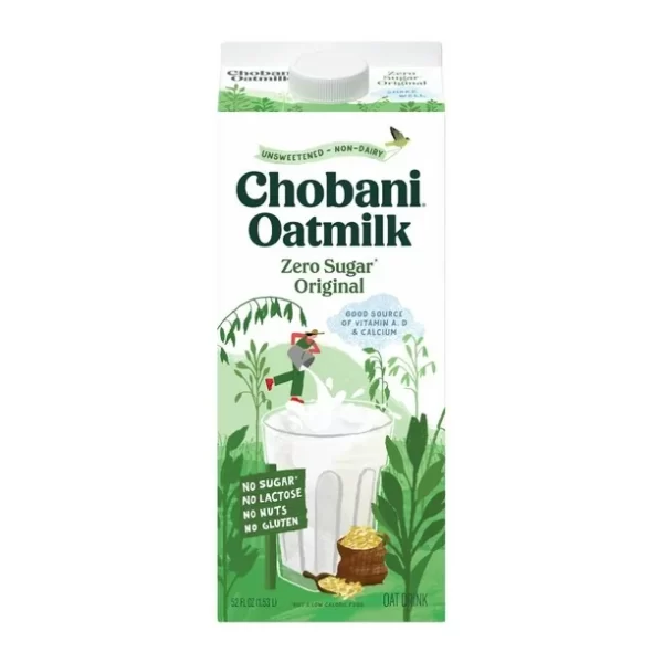 Alimento líquido Chobani de avena sin azúcar sabor natural de 1.53 l