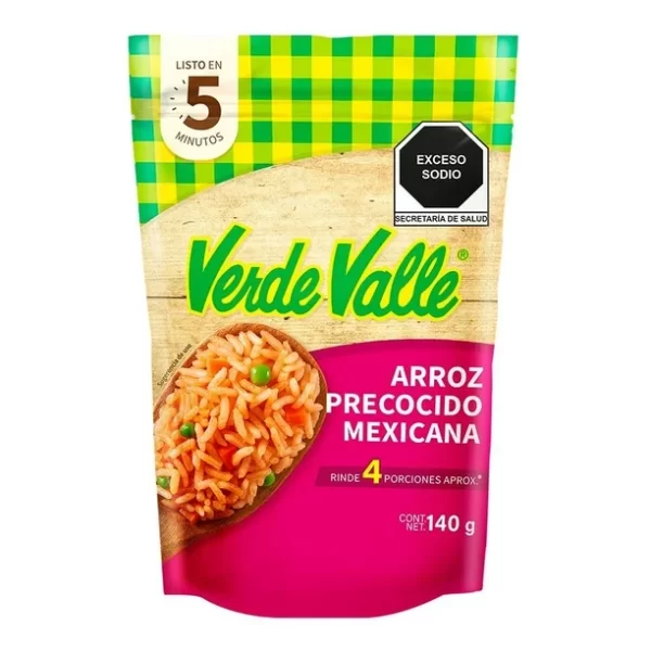 Arroz Verde Valle precocido mexicana 140 g