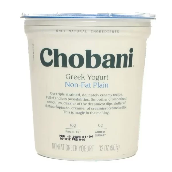 Yogurt Chobani griego non-fat plain 907 g