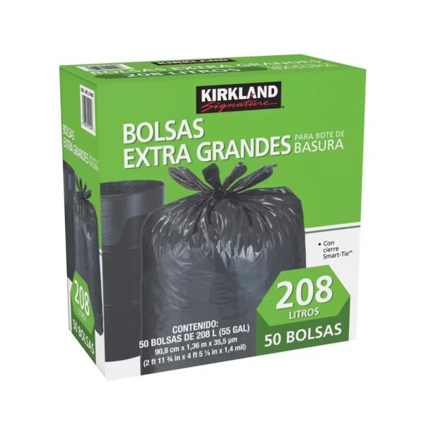 Bolsas Para Bote de Basura Extra Grandes 208.2L Kirkland 50 pzas