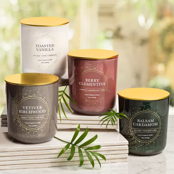 Bellevue Luxury Candles Veladoras de Lujo 4 Piezas