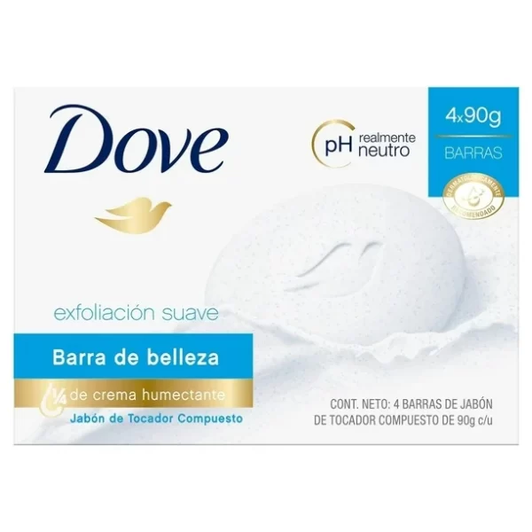 Jabón en Barra Dove exfoliación suave 4 barras de 90 gr c/una