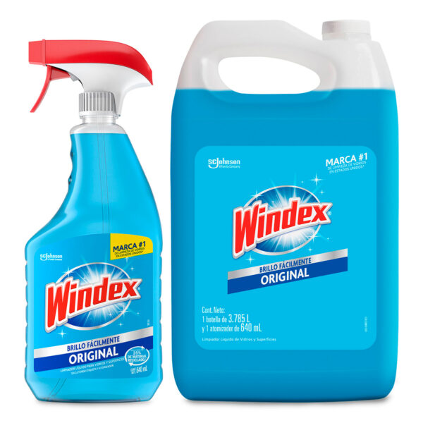 Limpiador de vidrios Windex 5L con atomizador de 946ml