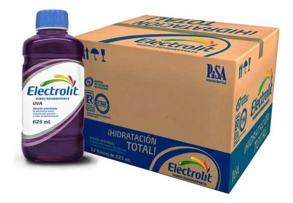 Suero Electrolit Uva 625 ml Caja con 12 piezas