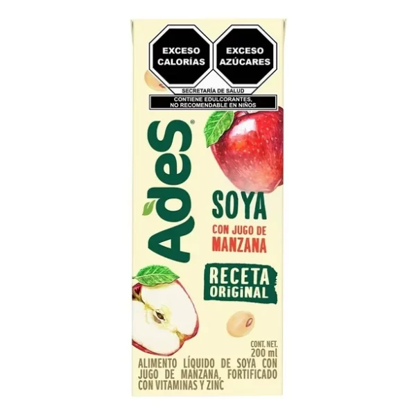 jugo de soya Ades sabor manzana 200 ml