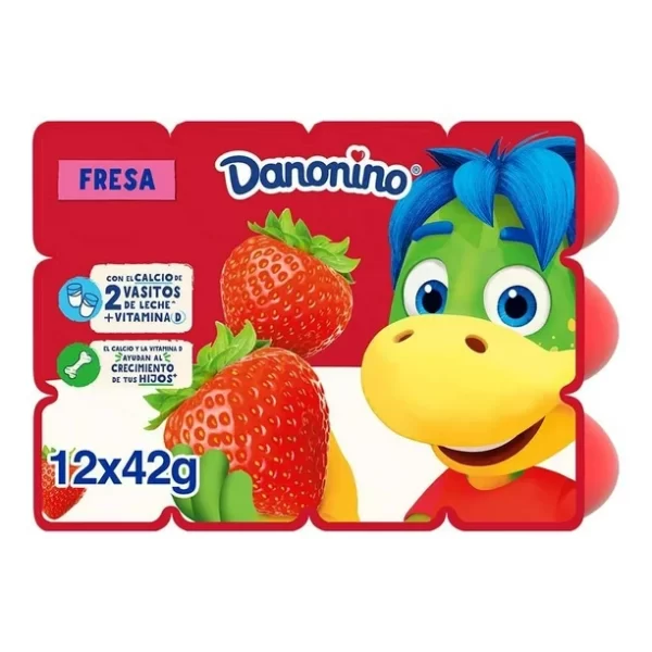 Danonino sabor fresa 12 pzas de 42 g c/u