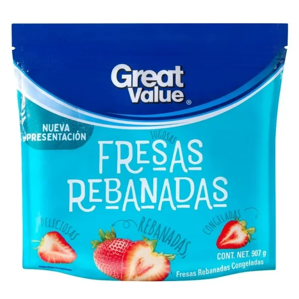 Fresas congeladas Great Value rebanadas 907 g