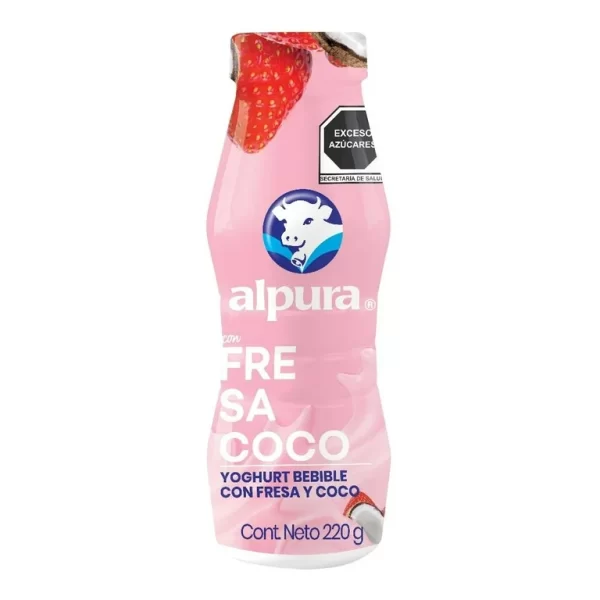 Yoghurt bebible Alpura fresa y coco 220 g