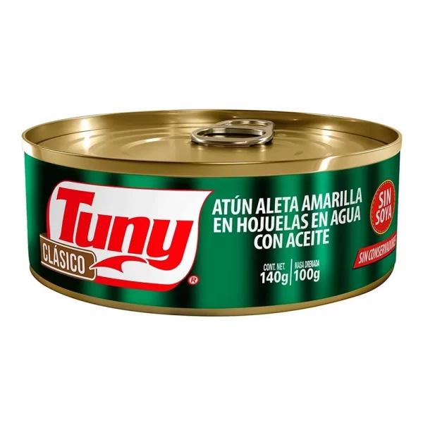 Atun aleta amerilla con soya en agua con aceite Tuny