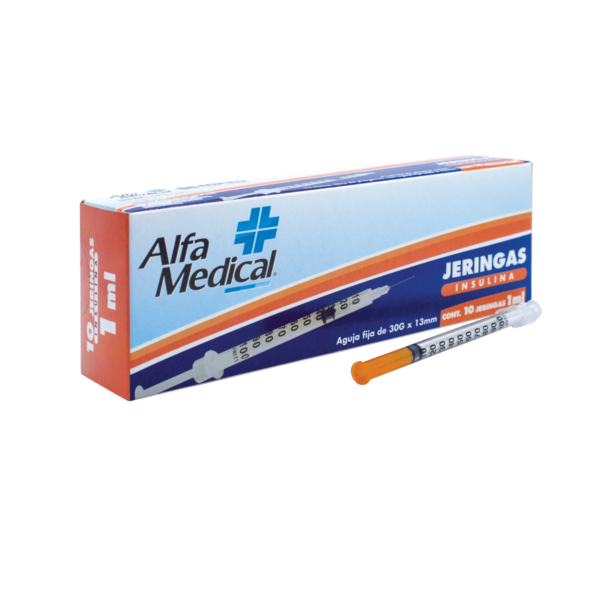 Jeringa Insulina Naranja Alfa Medical 1ml