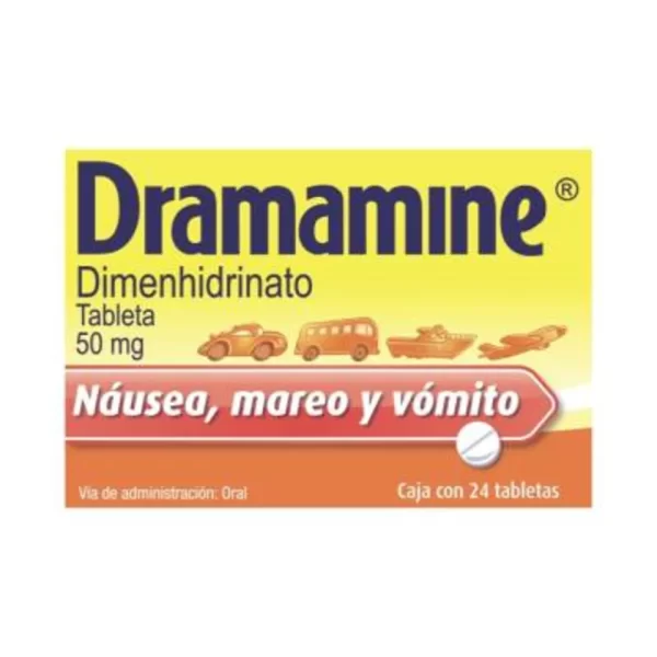 Medicamento Dramamine 50mg con 24 Piezas