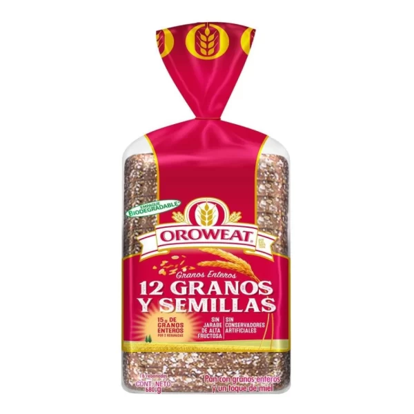 Pan Oroweat 12 Granos y semillas 680gr