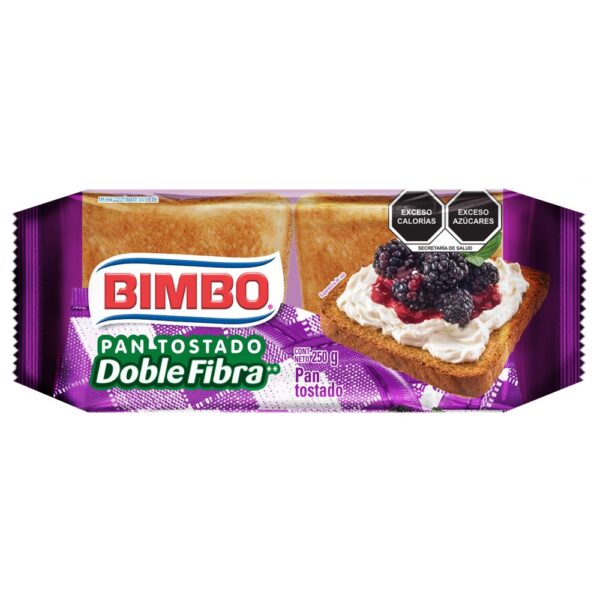 Pan Tostado Doble Fibra Bimbo 250Gr