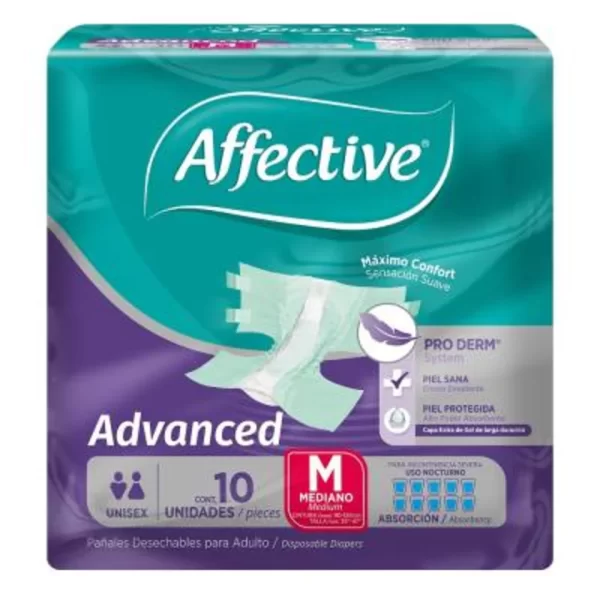 Pañal Affective Advanced Mediano Con 10 Piezas