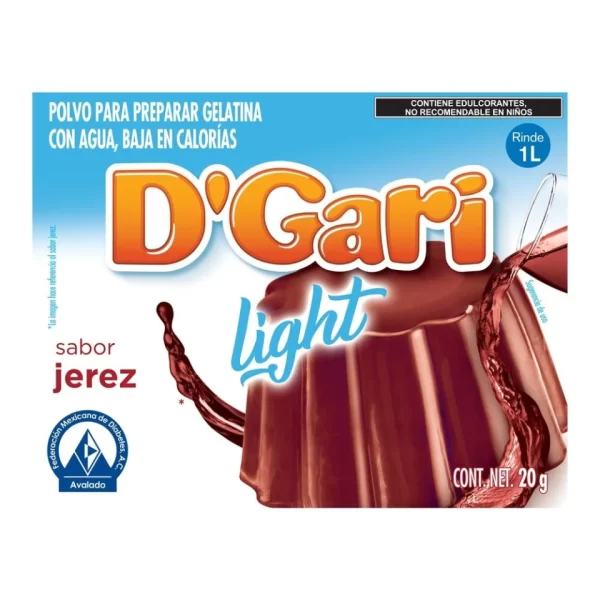 Polvo Para Preparar Gelatina Dgari Light Jerez 20g