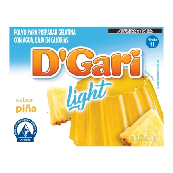 Polvo Para Preparar Gelatina Dgari Light Piña 20gr