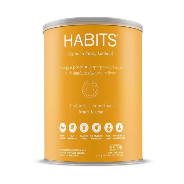 Proteína Vegetal Sabor Maca Cacao Probiotic Habits 488gr