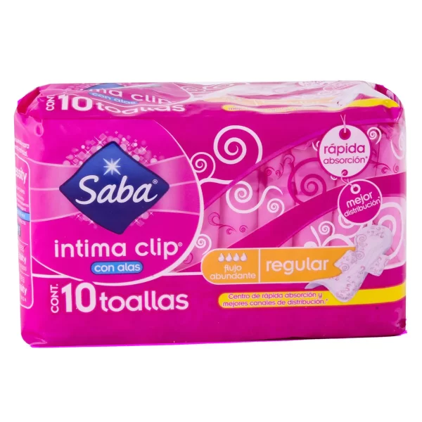 Toallas Femeninas Saba Intima C/10 pzas