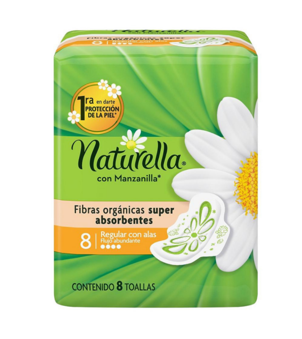 Toallas Femeninas con Alas Naturella Manzanilla C/8 pzas