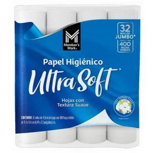 Papel Higiénico Member's Mark Ultra Suave con 32 Rollos