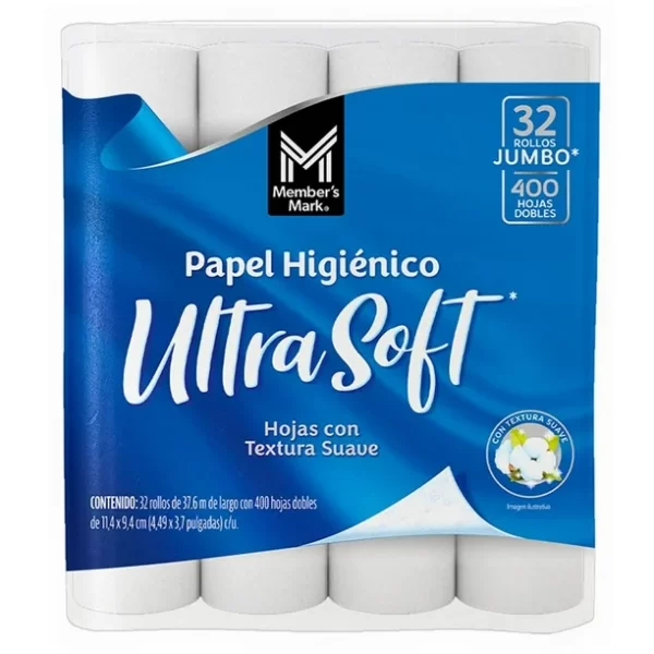 Papel Higiénico Member's Mark Ultra Suave con 32 Rollos